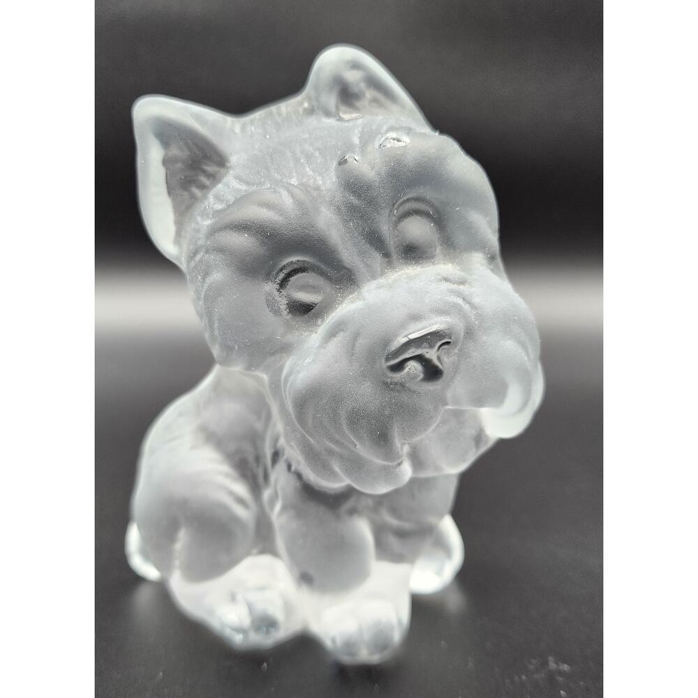 Viking Glass Hand Made USA Scottish Terrier Paperweight Bookend 5.25” Figurine